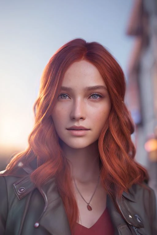 dskflll, 1girl, solo, a woman with auburn copper hair, incredibly detailed beauty,brown eyes, standing outside a bar in canada, rim lighting, cinematic ,lighting ,photo quality, octane render, extremely detailed, 8k concept, 128k, 108mp DSLR,  dskflll