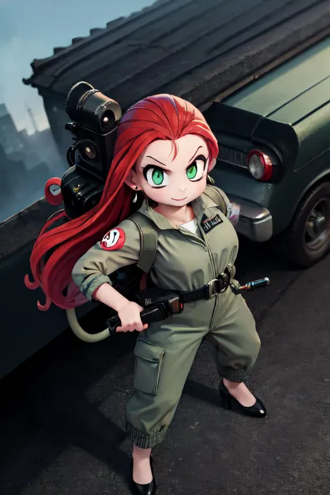 (masterpiece, best quality;1.3), extremely detailed ,ultra detailed, 1girl, solo, smile,
<lora:Ghostbuster:0.6>ghostbuster uniform,protopack, mikm,
, newyork city, <lora:MiKmv1-1500b:0.75> standing, fighting stance, from above,
earrings, green_eyes, high_heels, jewelry, long_hair, red hair, roof top,