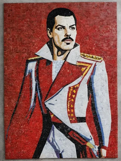 socrealmosaic mosaic portrait of a freddie mercury, very sharp, high quality <lora:hjsocrealmosaic_v10xl:0.8>