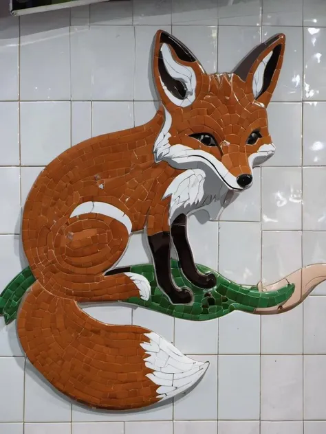 socrealmosaic ceramic tile fox, very sharp, high quality  <lora:hjsocrealmosaic_v10xl:0.8>