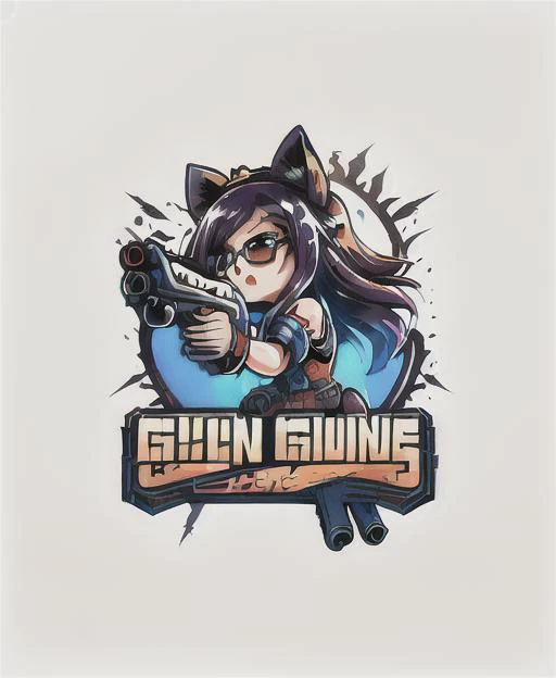 intricate details, glossy, artstation, wallpaper, sharp focus, <lora:logo_v1-000012:1> , LOGO , a cat_girl in sunglasses with a gun, (gun:1.3), ( the Baroque age:1.3), black sunglasses, cyberpunk, heroic pose, white background,simple background, positive and negative space