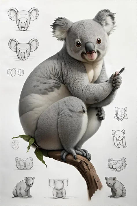 <lora:drawinglesson:1.00>, drawing lesson of a koala || <lora:drawinglesson:0.2>, drawing lesson