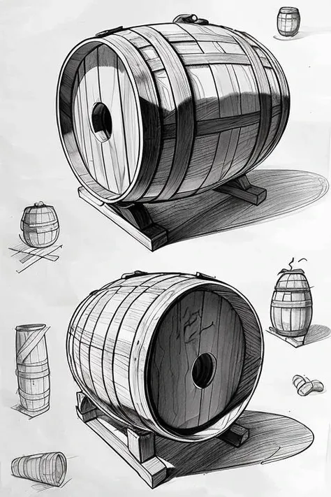 <lora:Drawing_Lesson:1> drawing lesson of barrel