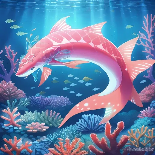 [[[masterpiece]]], best quality, detailed digital painting, sidon wearing jewelry at night underwater, coral reef, fish, <lora:Sidon-1.5-v2:0.6>, luminescent fins and spots and eyes, [[[fins]]]
