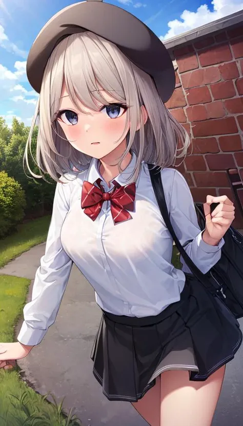 masutepiece, Best Quality,Illustration, Wallpaper, ultra -detail, Little Face Lori、(((molesting)))、Detailed eyes, Complex hairstyle、Sareme、((fear:1.5))、(Teary-eyed:1.5)、(((Cute underwear)))、(doress)、ample breasts、((Morester))、((Girl being taken off her skirt by a man))