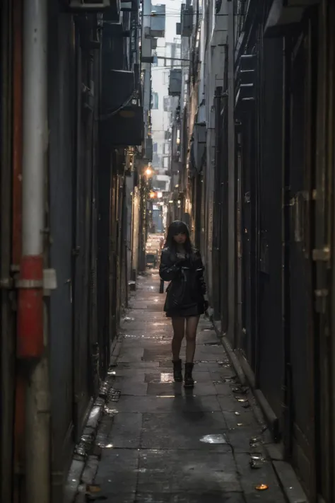 no humans,outdoors,<lora:dirty alley_v1:0.5>, ruanyi046,dirty alley,night,dark,dim lighting,, (8k, RAW photo, best quality, masterpiece:1.3),(realistic, photo-realistic:1.37),realistic skin texture,(photorealistic:1.3),(hyperrealistic:1.2), 1 cute girl,solo,( beautiful eyes:1.2),perfect face