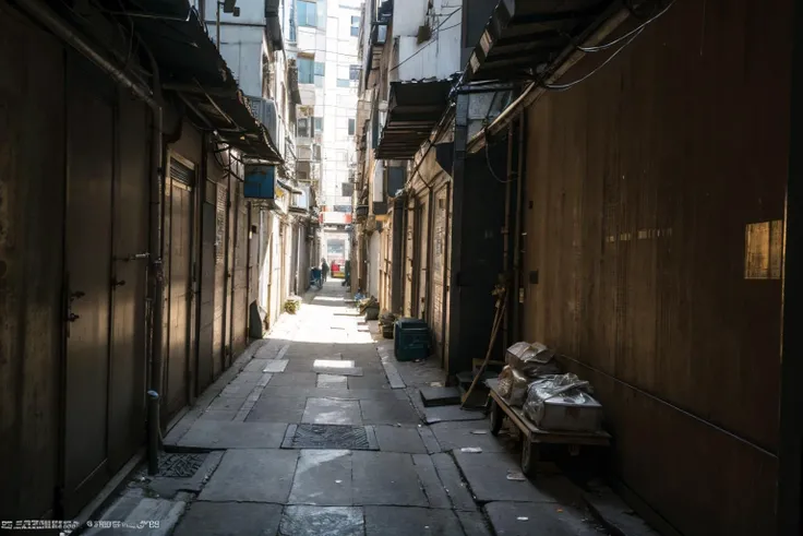 no humans,outdoors,<lora:dirty alley_v1:0.5>,ruanyi046,dirty alley,dappled_sunshine,, (masterpiece:1.2), best quality, highres,extremely detailed CG,perfect lighting,8k wallpaper,photograph, photorealistic,