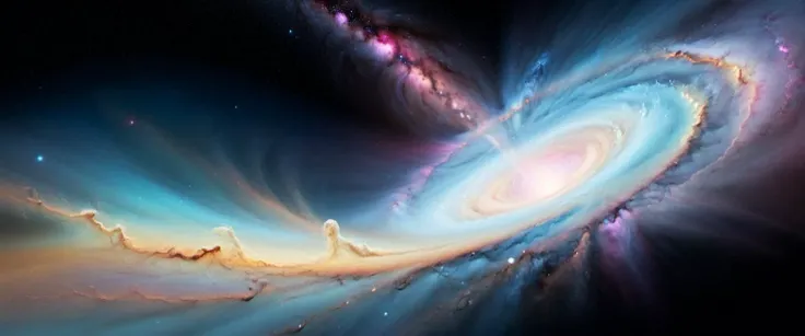 an realistic depiction of Galaxy with an aura of ethereal as a Colorfield image