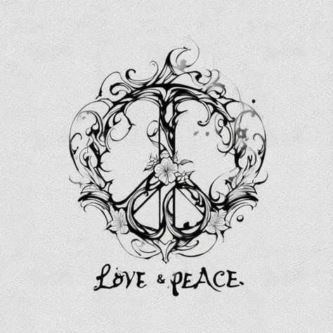 1y0n,<lora:1y0n:0.8>,One line of text:LOVE&PEACE,
Monochrome,tattoo design,