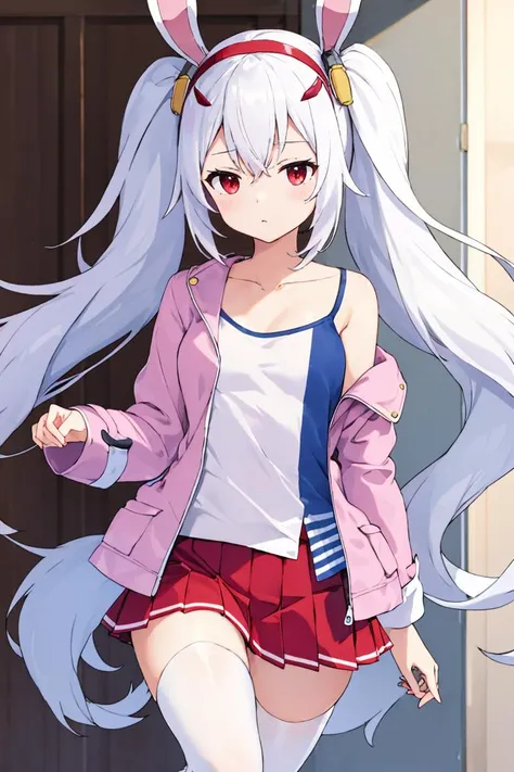(Look to the lens:1.4),(Striped hair:1.4),(white skinned:1.4),style anime,Anime inspiration,CasualClothing,modern anime style,Guvez style artwork,CasualClothing,cgstation trend,Cute casual streetwear,casual modern clothing,style of anime,casual clothing style,Anime setting style,style of anime,realistic anime 3D style,style of anime,white color hair,remove the panties