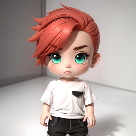 ((masterpiece, best quality)),(complex lighting),3d ,solo ,1boy, green eyes ,upper body, chibi, red hair, white shirt,  <lora:JaeyeonNam12-10:0.6> ,simple background, white background,