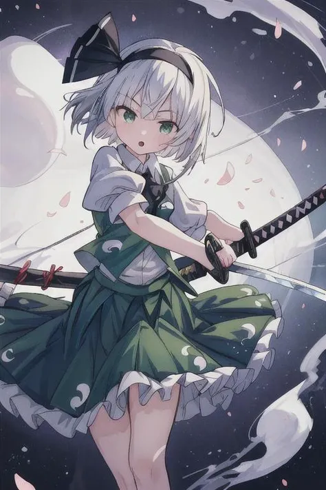 masterpiece, best quality, absurdres, ultra detail,<lora:GoodHands-vanilla:0.8> <lora:anmnr01:0.3> <lora:add_detail:0.5>, konpaku_youmu_touhou <lora:konpaku_youmu_touhou:0.7>,dynamic pose,dynamic angle