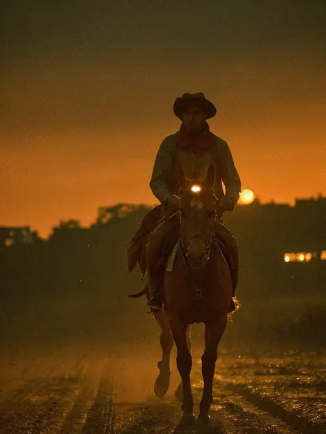 Photo,
, close up,
Against the sun's declining figures moving in the slower dusk across a paper skyline. A lone dark husbandman pursuing mule and harrow down the rainblown bottomland toward night.