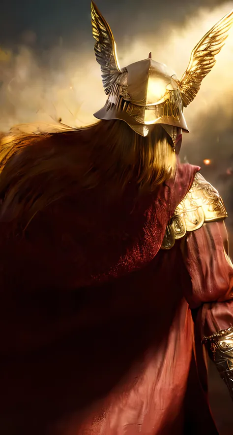 1girl, ((((masterpiece)))), (highly detailed), (best quality), (ultra-detailed),The cloak on the back,covered eyes,winged helmet <lora:malenia_01:1.0>,golden particles effect,red flames of rot,4k,cinematic warm lighting,backlit rim lgihting  <lora:Elden Ring Malenia:1>,  <lora:add_detail:0.5> <lora:RealDownblouse15_v2.08:1>,