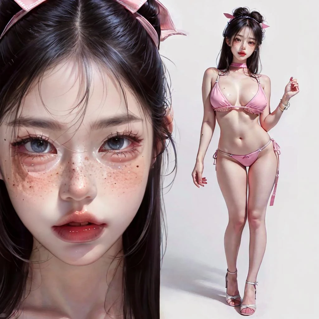 sfw, 2D_ArtStyle_V1,<lora:2D_ArtStyle_V1:0.8>, 1girl, a girl with a pink bow on her head, 4k, high-quality, hdr, 4k textures, looking at viewer, (detailed face), (High detail:1), (highly detailed face:1.4), SFW, hd, (full body:1.7), <lora:add_detail:0.5>, AS-Adult, hyperrealistic, lifelike , texture, photogenic gorgeous attractive, sharp focus, magnificent, sharp contrast, pores, moles, freckles, awe-inspiring,