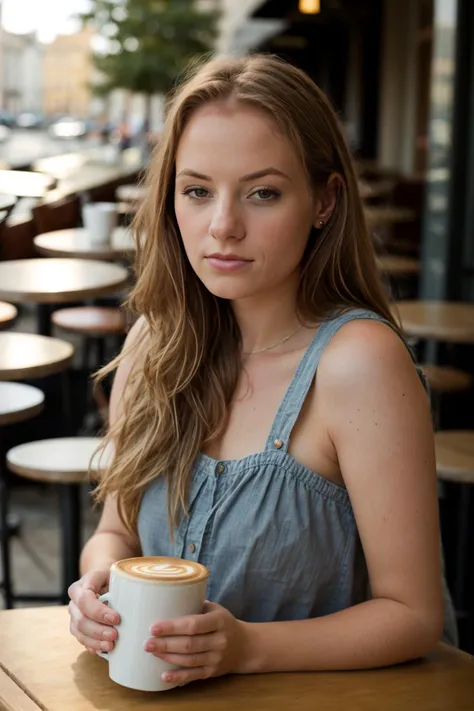 <lora:Gabi:0.8>, full color portrait of a young woman, having coffee at a vintage cafe, natural light, RAW photo, subject, 8k uhd, dslr, soft lighting, high quality, film grain, Fujifilm XT3