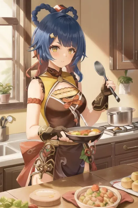 1girl, xiangling \(genshin impact\), <lora:xianglingGenshinImpact_xianglingGenshinImpact:1>
cooking, in the kitchen,
masterpiece, stunningly beautiful, cute, best quality,