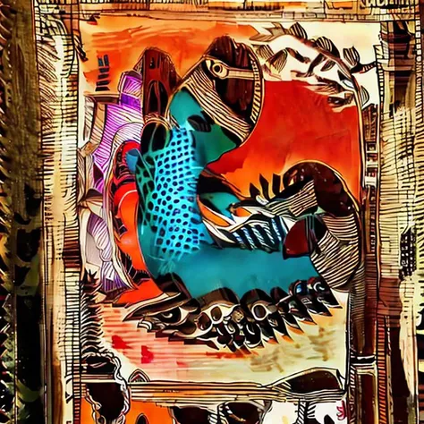 beautiful image of tiger hiding in bushes in the style of <lora:madhubnillust-000012:0.9>, sunset scene, river