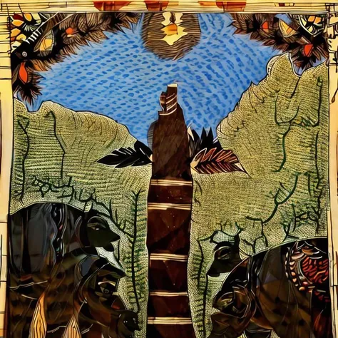 beautiful image of tiger hiding in bushes in the style of <lora:madhubnillust-000012:0.9>, sunset scene, river