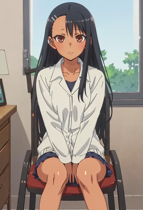 Nagatoro Hayase、full nude、sit with legs spread apart、