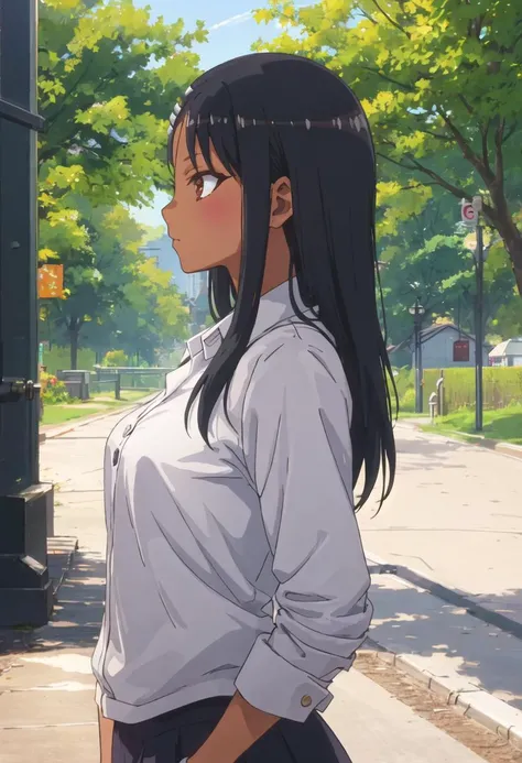 {safe:1.10}, best quality, masterpiece, highres, solo, {nagatoro_hayase_donttoywithmemissnagatoro:0.90}, profile, from_side, upper_body