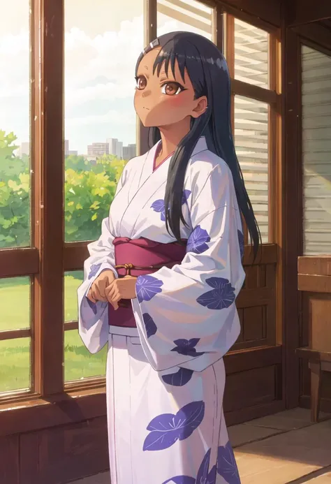 araragitsukihi, long hair, blunt bangs, indigo kimono, ahoge, hair ornament, japanese clothes, egg hair ornament, ptitte, 10 years old,flat , anime style,(masterpiece), (high quality), (ultra-detailed),1girl, best quality,beautiful, looking at viewer, nfsw, ,nfsw,vaginal,sex,spread legs, spread , pussy,crotch grab, blush, sunlight, from below,cowboy shot,  , female masturbation,public indecency, collarbone,evil smile,from below,peeing