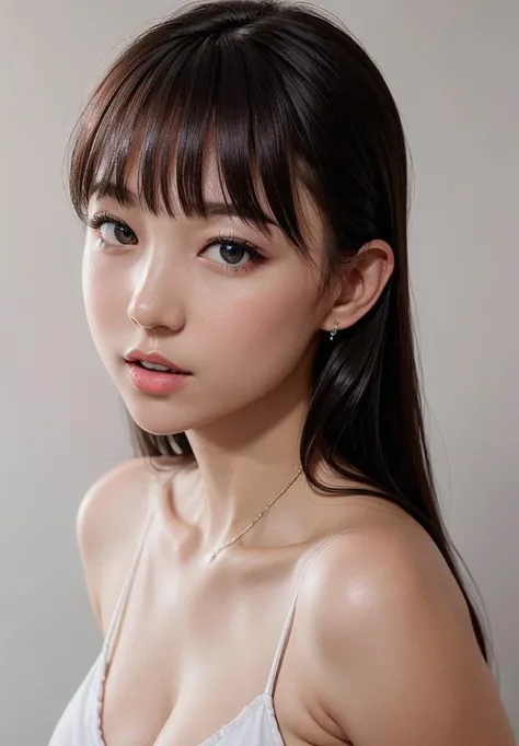 nsfw,((Highest quality)), ((Photo quality)), (detailed), Perfect Face, ((flat chest)), ((small breasts)),bed,Upper Body,ponytail,Professional Lighting、Suck my penis、detailedな瞳、detailedな裸、Random moles、Professional Lighting