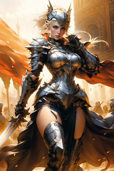 <lora:CnArmorMix:0.8>, (charlizetheron_ti:0.8), 1 girl as a Warrior, melee weapons, heavy armor, battle tactics, brute force, resilience, leadership, 
best quality, masterpiece, ultra high res, (photo realistic:1.4), surrealism, dream-like,