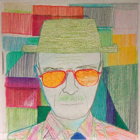 walter white with hat and black sunglasses,<lora:crayons_v1_sdxl:1>