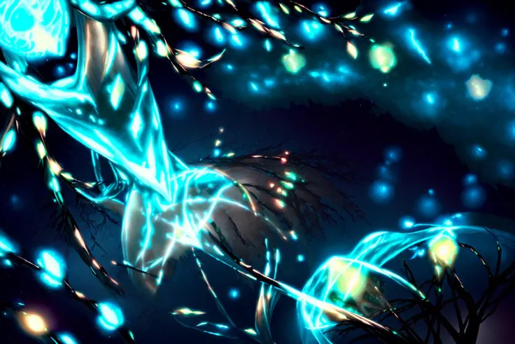 lots of small details, soft colors, photorealistic, volumetric lighting, scifi, ecto a willow tree, orbs, galaxy background, mote lights, magical energy, glass orbs, flower pedals, cherry tree, lightning, glowing, forest, ((GlowingRunes_green orbs):1.1), flower, luminescent grass, aroura borealis, sunset,
<lora:ectoV5:1>
<lora:GlowingRunesAIv4:1>
<lora:add_detail:1>
<lora:darkAndLight_v20:0.05>