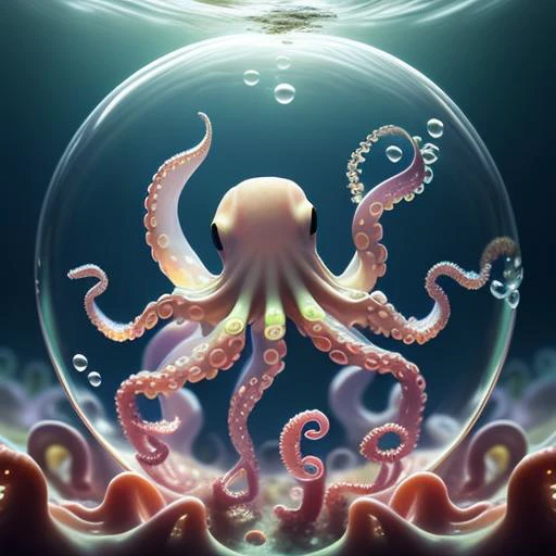 bubblerealm <lora:bubblerealm_model:0.5> octopus