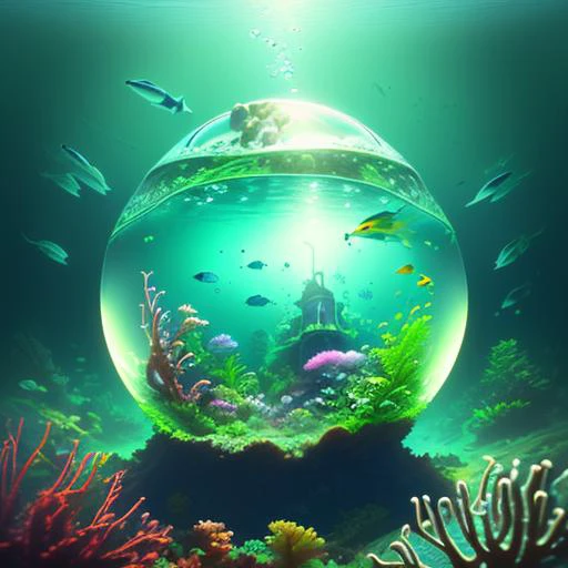 bubblerealm <lora:bubblerealm_model:0.75> underwater garden