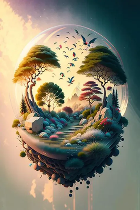 (8k, RAW photo, best quality, masterpiece:1.2), bubblerealm <lora:bubblerealm_model:1> grimm forest, (ink, white background, )isometric_dreams, <lora:Ink scenery:1>