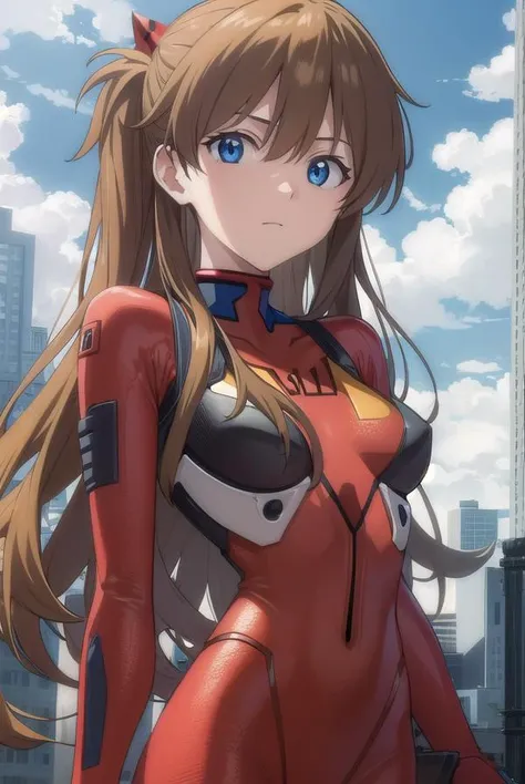 asukalangley, <lora:asuka langley soryu rebuild-lora-nochekaiser:1>, 
asuka langley soryu, (souryuu asuka langley:1.2), long hair, bangs, blue eyes, brown hair, hair ornament,
BREAK bodysuit, pilot suit, plugsuit, (red bodysuit:1.5), interface headset,
BREAK outdoors, city, sky, clouds, sun,
BREAK looking at viewer, (cowboy shot:1.5),
BREAK <lyco:GoodHands-beta2:1>, (masterpiece:1.2), best quality, high resolution, unity 8k wallpaper, (illustration:0.8), (beautiful detailed eyes:1.6), extremely detailed face, perfect lighting, extremely detailed CG, (perfect hands, perfect anatomy),