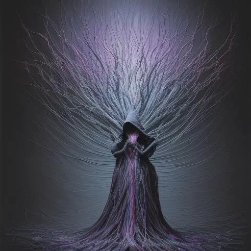 Here's an example of a prompt that incorporates all the creative points mentioned: "Create a surrealistic abstract art piece that showcases the beauty of chaos. The scene is set in a dreamlike landscape with swirling clouds of blue and purple hues. In the foreground, a figure with elongated arms and legs is tangled in a web of ropes and chains. The figure's face is obscured by a hood, but their hands seem to be grasping for something just out of reach. The background is a dark, misty forest with twisted trees that appear to be made of glowing blue crystals. In the distance, a cityscape glows with neon lights, but it seems to be shrouded in an eerie fog. Use bold colors and textures to create a sense of tension and drama. Incorporate subtle patterns and shapes that seem to pulse and vibrate across the canvas. The atmosphere should feel like a stormy night: dark, intense, and full of energy. There should be a sense of movement and chaos, as if everything is swirling around you. Experiment with different brushstrokes and textures to create a sense of depth and dimensionality. Use contrasting colors to create visual interest and drama. Incorporate subtle details that hint at the story behind this surreal scene. For example, the figure's hands could be grasping for a piece of torn fabric or a shattered mirror. The overall mood should be one of intense introspection and longing. The subject matter is abstract, so feel free to interpret it in any way you see fit. Size: 40x60 inches. Color Palette: Blues and purples dominate, with bursts of bright color from the cityscape and glowing crystals. Style: Experiment with different brushstrokes and textures to create a sense of depth and dimensionality."