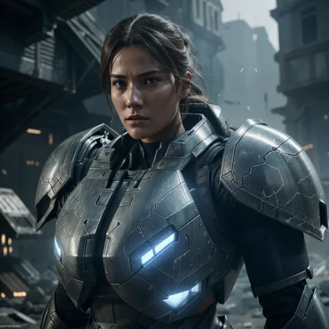 Parrley_armor, a woman, serious looking, glowing armor, wearing Parrley_armor, big bulky futuristic armor, huge round shoulder armor , missiles,
action pose, epic scene
city ruin, explosions, smokes, dark, dim light
photorealistic, cinematic lighting, dark atmosphere, volumetric lighting, , lots of fine detail, movie style, photography, natural textures, natural light, natural blur, photorealism, cinematic rendering, ray tracing, highest quality, highest detail, Cinematic, Blur Effect, Long Exposure, 8K, Ultra-HD, Natural Lighting, Moody Lighting, Cinematic Lighting, hyper-realistic, vibrant, 8k, detailed, ultra detail
<lora:ParrleyFLEX:0.5>