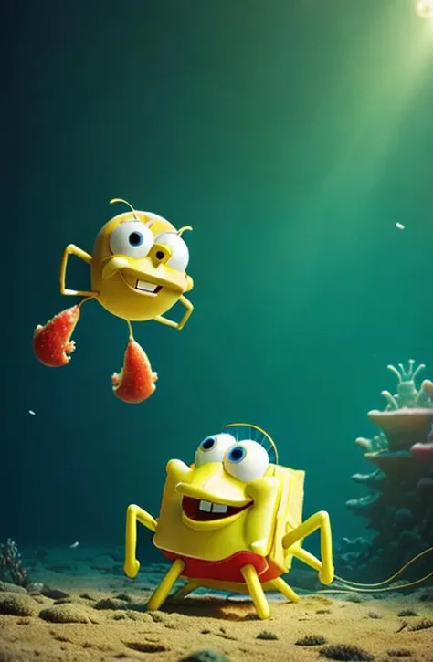 MR. krabs and spongebob, Beautiful Lighting, Dramatic, Color Grading, Canon50, Glamor Shot, HD, Photo, Beautiful Lighting, Dramatic, Color Grading, Canon50, HD, Photo