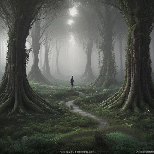 Here is a sample prompt that incorporates all the creative points:  **Prompt:** "Create a dreamlike landscape with an otherworldly atmosphere. Imagine a mystical world where ancient forests meet floating islands, and misty mountains touch the sky.  **Scene Description:** The scene should depict a lush forest with twisted tree trunks covered in glowing vines. The trees should be spaced far apart, allowing for patches of sunlight to filter through the canopy above. In the distance, a series of floating islands rise from the ground, their peaks shrouded in mist. The largest island should have a glowing crystal at its center.  **Character Description:** At the center of the scene, there is a lone figure standing on one of the floating islands. This figure should be dressed in flowing robes that seem to shimmer and glow in harmony with the surrounding environment. They should be facing away from the viewer, lost in thought.  **Setting Description:** The forest floor should be covered in a thick layer of moss, which is slowly creeping up the tree trunks. The air should be filled with mist, giving everything an ethereal quality. In the background, there should be a range of mountains that seem to touch the sky. These mountains should have wispy tendrils of cloud clinging to their peaks.  **Emotions and Atmosphere:** The scene should evoke a sense of mystery and wonder. There should be an air of magic in the atmosphere, as if anything is possible in this mystical world.  **Contrasting Elements:** To add depth to the scene, include some contrasting elements, such as a dark, foreboding cave mouth at the base of one of the trees, or a group of glowing fireflies dancing around the figure on the island.  **Story or Narrative:** Imagine that the figure on the floating island is searching for something in the distance - perhaps a hidden temple or a lost artifact. The scene should capture this sense of longing and searching.  **Technical Details:** The final image should be a high-resolution photograph (minimum 4000 x 3000 pixels) with a color palette that leans towards pastel shades, with touches of gold, silver, and iridescent colors to evoke the mystical atmosphere. The style should be dreamlike, with subtle blending and soft focus areas to create an otherworldly quality.  **Creative Freedom:** Feel free to add any details you think will enhance the scene, such as hidden symbols or cryptic messages etched into the trees or rocks. You may also choose to alter the composition of the scene slightly to emphasize certain elements. However, try to maintain a sense of balance and harmony throughout the image."