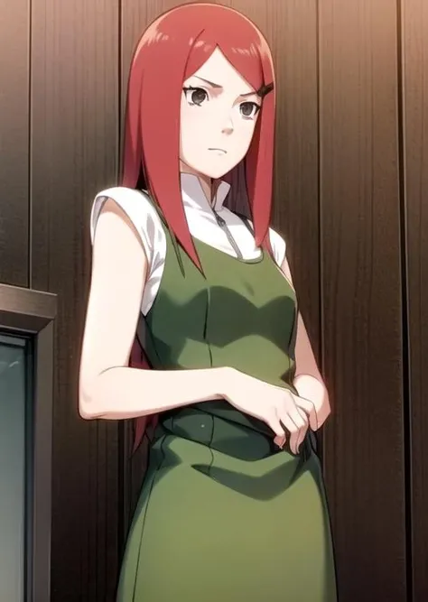 1girl, red hair, gray eyes, white dress, intrincate details, detailed, masterpiece, best quality, <lora:Kushina_Uzumaki-08:1.0>