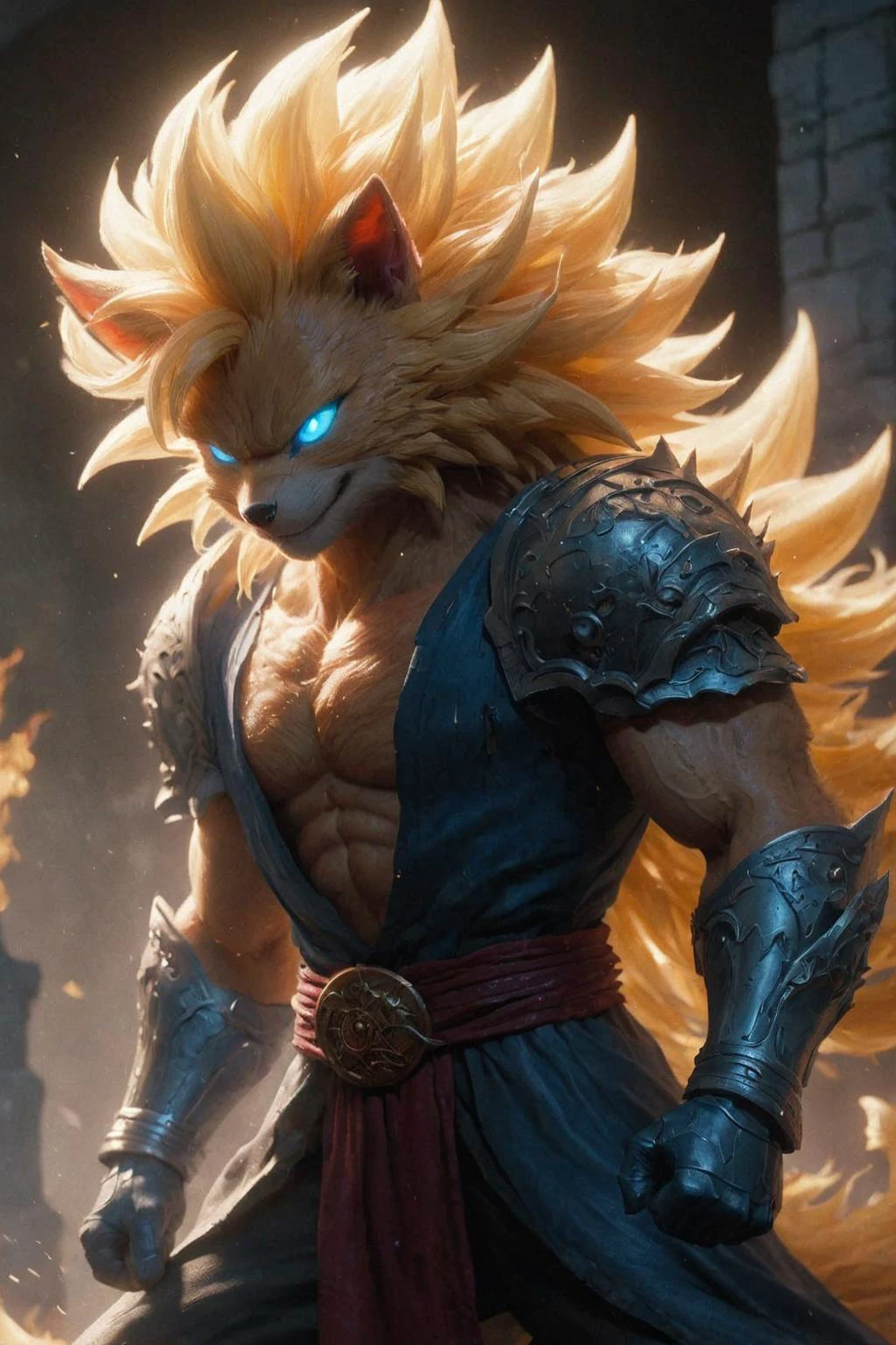 ultra realistic 8k cg, flawless, clean, masterpiece, professional artwork, famous artwork, cinematic lighting, cinematic bloom, ( Ordained Capital Punishment background ), a Ghost,
<lora:Fantasy_Monsters_XL:0.8> S9 > concept art of <Super Saiyan Blue Fox's Revenge>, png