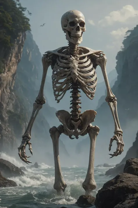 ultra realistic 8k cg, flawless, clean, masterpiece, professional artwork, famous artwork, cinematic lighting, cinematic bloom, ( Tidal Roar background ), a Skeleton,
<lora:Fantasy_Monsters_XL:0.8> by zing wong wenjing, <DjC:5.11f6f1f 12afdd8f35f8f30fff9ffc9fc,><BR