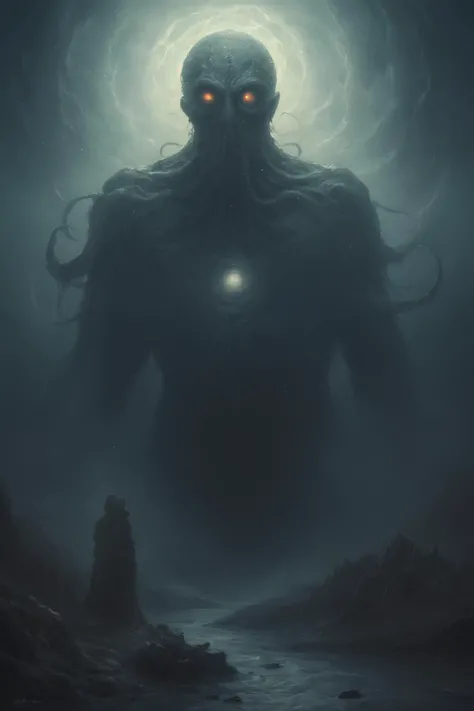 cosmic canvas, ( lovecraftian background ), painting of a Doppelganger, <lora:Cosmic_Canvas_SDXL:.45> artwork by dallejo & zigor zigor:.1950DMC