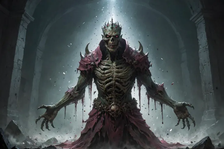 painted world, ultra realistic 8k cg, flawless, clean, masterpiece, professional artwork, famous artwork, cinematic lighting, cinematic bloom, ( Doomvoid Slicer background ), colorful splashes in the shape of a zombie lich,
<lora:Fantasy_Monsters_XL:0.4> <lora:Painted World:0.45> game icons, with splash art, rendered by Arnold render Unreal Engine