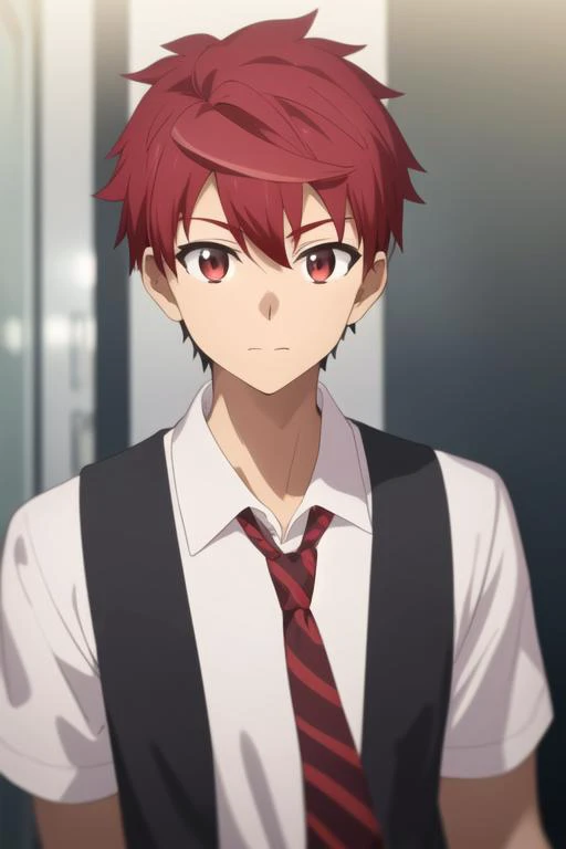 masterpiece, best quality, high quality, 1boy, solo, male focus, looking at viewer, upper body, <lora:enjou_retto:0.74>, enjou_retto, <lora:animemix_v3_offset:0.35>