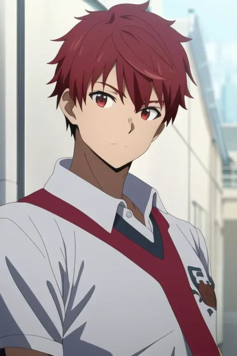 masterpiece, best quality, high quality, 1boy, solo, male focus, looking at viewer, upper body, <lora:enjou_retto:0.82>, enjou_retto, <lora:animemix_v3_offset:0.75>