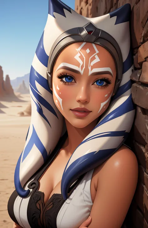 masterpiece, ultra-detailed, aroused face, perfect face, mature female, medium breast,<lora:ahsoka_tano:0.8> , ahsoka_tano, facial mark, tattoo, outside, fantasy backdrop, (detailed background, dynamic pose), <lora:skirtlift-v1:1>