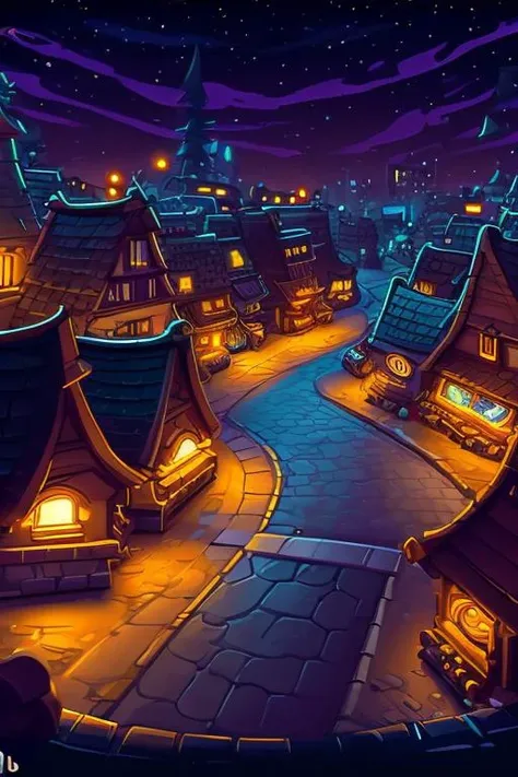 <lora:cocstyle-000012:0.8> cocstyle street night view