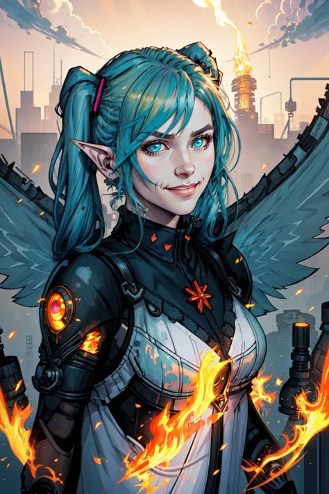 extreme light and shadow, rim lighting, side lighting, rim lighting, detailed face ,detailed eyes, detailed hair, tone mapping , specular highlights, ultra detailed, 2k cg detailed wallpaper, masterpiece, best quality, official art,cyberpunk wires, sparks, electricity, post apocalyptic, Hatsune Miku CyberElf Hell_Fae