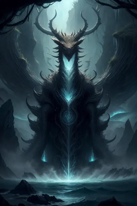 Best quality, masterpiece, ultra high res, photorealistic, raw photo, unity 8k wallpaper, 
seadragon, no humans, ocean bottom, water, <lora:[LoRA] Sea dragon æµ·ç« Concept (With dropout & noise version):1>, (style-swirlmagic:0.8),  solo, upper body, looking up, detailed background, detailed face, (<lora:DruidMagicAI:0.5>, DruidMagicAI, druidic theme:1.1),  herald of the apocalypse,  wearing torn robes, eldritch  armageddon,  inevitable doom, floating particles, eldritch sigils,  ancient forbidden prophecy fulfilled, devastated landscape in background, distorted echoes, apocalyptic atmosphere, , <lora:tangbohu-detailer_1.0:1>,