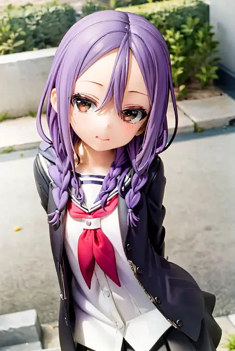 (dutch angle:1.3), (((forehead))), ite,
1girl, solo, braid, wink, brown eyes, twin braids, hair between eyes, purple hair, hair over shoulder, blurry background, long hair, school uniform, outdoors, sailor collar, closed mouth, skirt, night, blurry, hood, bangs, coat, facing viewer, serafuku, open clothes, long sleeves, ribbon, neck ribbon, shirt, pleated skirt, open coat <lora:yaotomeUrushiFromSoredemo_v10:0.75>